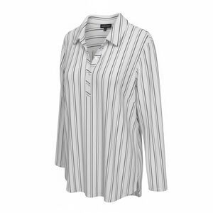 Christopher & Banks Black and White Striped Button Down Shirt